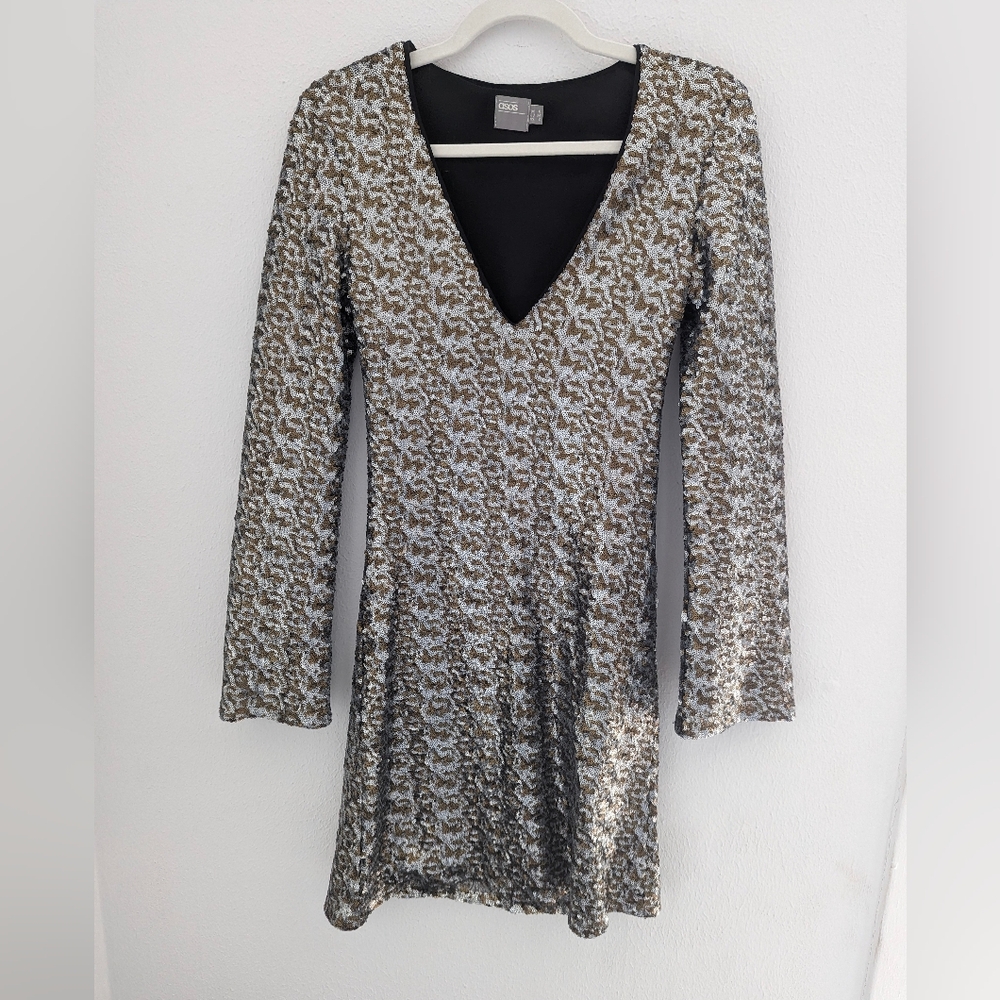 Asos, metallic, mini dress, size 2